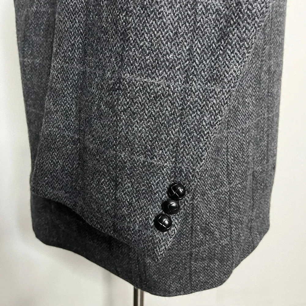 Alexander Lloyd Mens Gray‎ Plaid Wool Blend Two Button Blazer Jacket 54R